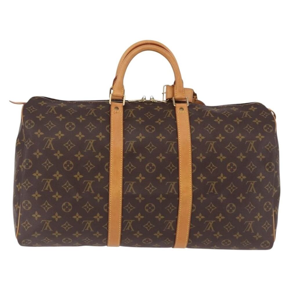 Louis Vuitton Monogram Keepall 50 Boston Bag Brown